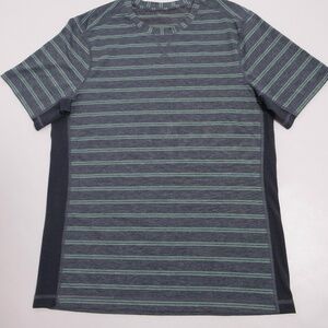 Lululemon T.H.E. Crew Double Dip Stripe Heathered Inkwell Vintage Green Size M